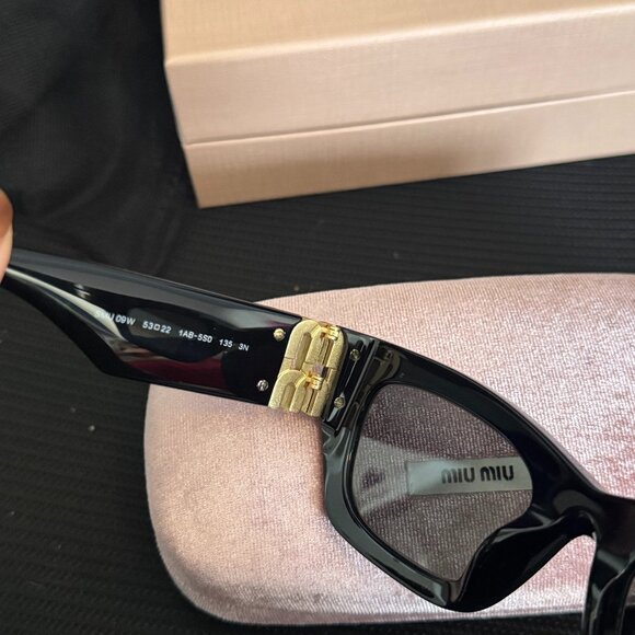 Miu Miu SMU 09W Black Designer Sunglasses Luxury Statement Frame main image 5